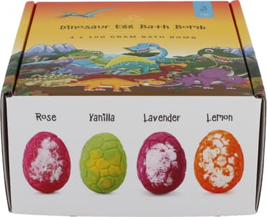 A Bath Dinosaur Egg kylpypommi A100005 (pinkki, vihreä, oranssi)