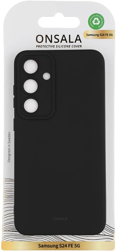 Onsala Samsung Galaxy S24 FE 5G silikoninen suojakuori (musta)
