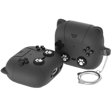SKALO AirPods 4 Cute Cat Controller Kotelo - Musta