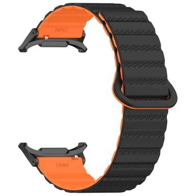 SKALO TPU-magneettiranneke Samsung Watch Ultra 47mm - Musta-Oranssi