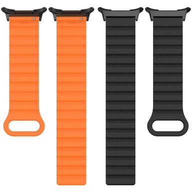 SKALO TPU-magneettiranneke Samsung Watch Ultra 47mm - Musta-Oranssi