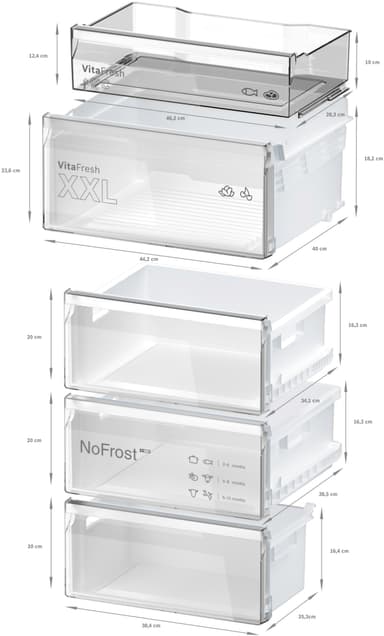 Bosch Jääkaappipakastimet KGN397WCT