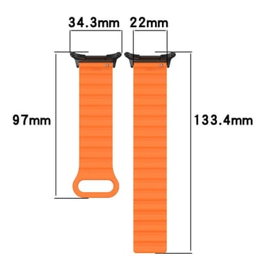 SKALO TPU-magneettiranneke Samsung Watch Ultra 47mm - Musta-Oranssi