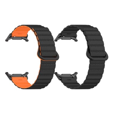 SKALO TPU-magneettiranneke Samsung Watch Ultra 47mm - Musta-Oranssi