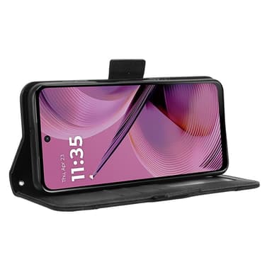 SKALO Motorola Moto G55 5G 6-lokeroa Lompakkokotelo - Musta