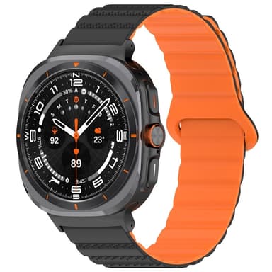 SKALO TPU-magneettiranneke Samsung Watch Ultra 47mm - Musta-Oranssi