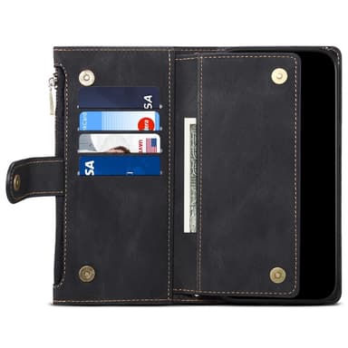 SKALO Motorola Moto G55 5G ESEBLE Big Wallet Lompakkokotelo - Musta
