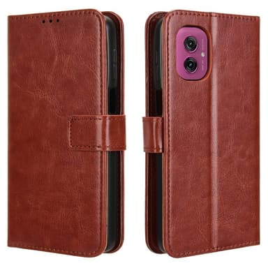 SKALO Motorola Moto G55 5G PU-nahkainen Lompakkokotelo - Ruskea