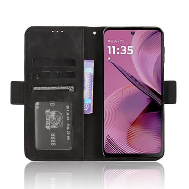 SKALO Motorola Moto G55 5G 6-lokeroa Lompakkokotelo - Musta