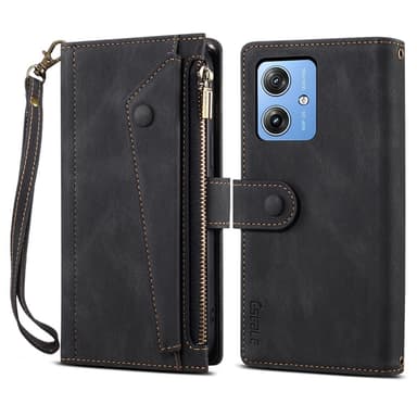 SKALO Motorola Moto G55 5G ESEBLE Big Wallet Lompakkokotelo - Musta