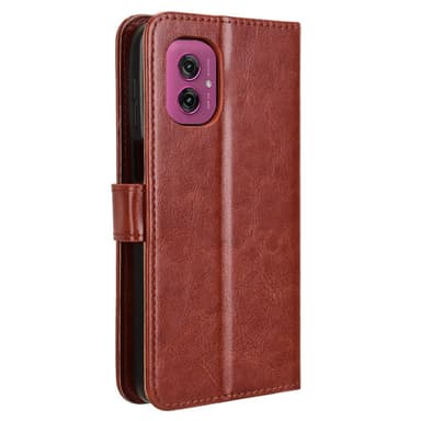 SKALO Motorola Moto G55 5G PU-nahkainen Lompakkokotelo - Ruskea