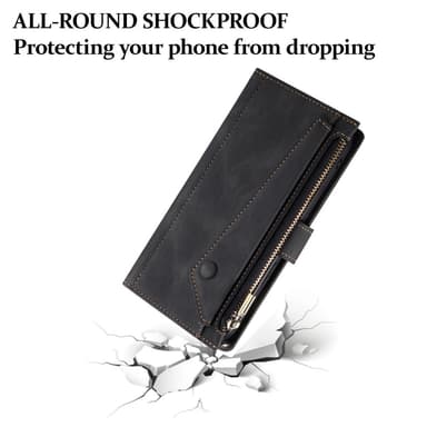 SKALO Motorola Moto G55 5G ESEBLE Big Wallet Lompakkokotelo - Musta