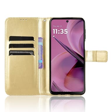 SKALO Motorola Moto G55 5G PU-nahkainen Lompakkokotelo - Kulta