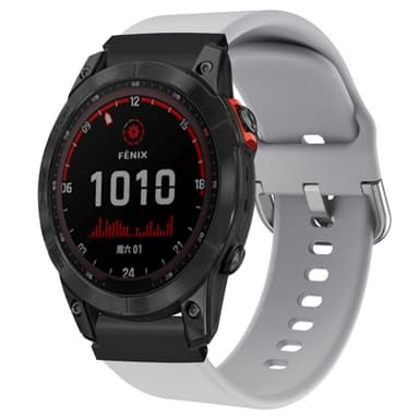 SKALO Garmin Fenix 8 Amoled 43mm Silikoniranneke Muotoiltu - Harmaa
