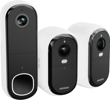 Arlo-kodinturvajärjestelmä, kaksi valvontakameraa ja video-ovikello