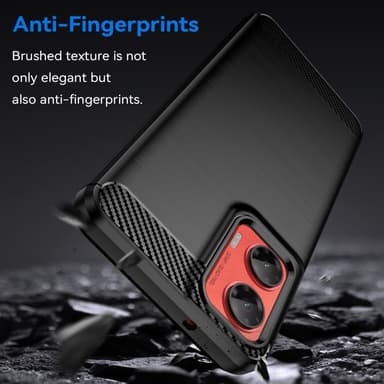 SKALO Motorola Moto G35 5G Armor Carbon Iskunkestävä TPU suojakuori - Musta
