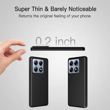 SKALO Xiaomi 14T Pro Mattamusta erittäin ohut TPU-suojakuori