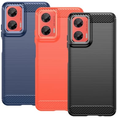 SKALO Motorola Moto G35 5G Armor Carbon Iskunkestävä TPU suojakuori - Musta