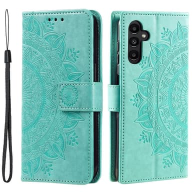 SKALO Samsung S24 FE Mandala lompakkokotelo - Turkoosi