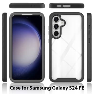 SKALO Samsung S24 FE Iskunkestävä Clear Hybridi Suojakuori - Violetti