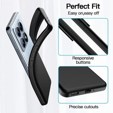 SKALO Xiaomi 14T Pro Mattamusta erittäin ohut TPU-suojakuori