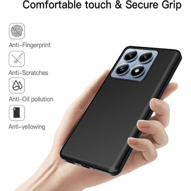 SKALO Xiaomi 14T Pro Mattamusta erittäin ohut TPU-suojakuori