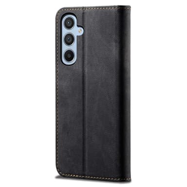 SKALO Samsung S24 FE Jeans Lompakkokotelo - Musta