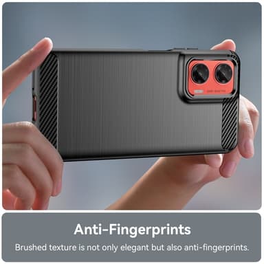 SKALO Motorola Moto G35 5G Armor Carbon Iskunkestävä TPU suojakuori - Musta