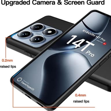 SKALO Xiaomi 14T Pro Mattamusta erittäin ohut TPU-suojakuori