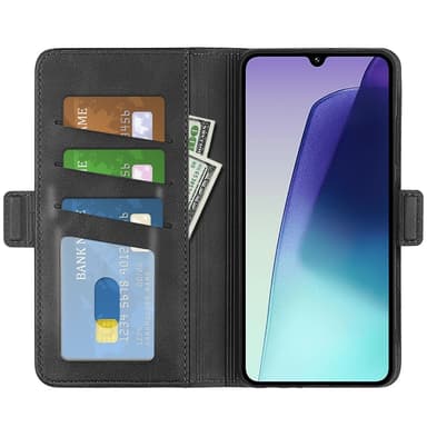 SKALO Xiaomi Redmi 14C Premium Wallet Lompakkokotelo - Musta