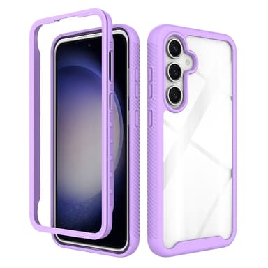 SKALO Samsung S24 FE Iskunkestävä Clear Hybridi Suojakuori - Violetti