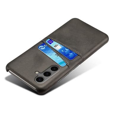 SKALO Samsung S24 FE PU-nahkainen Suojakuori Lompakolla - Musta