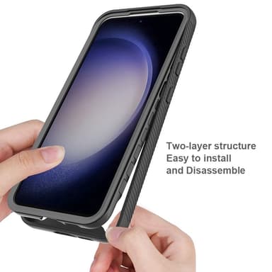 SKALO Samsung S24 FE Iskunkestävä Clear Hybridi Suojakuori - Punainen