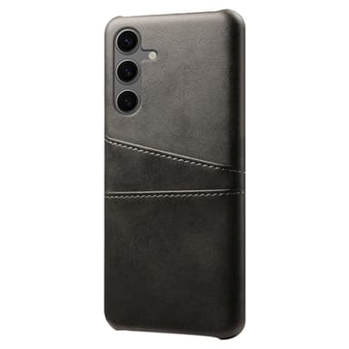 SKALO Samsung S24 FE PU-nahkainen Suojakuori Lompakolla - Musta