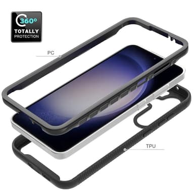 SKALO Samsung S24 FE Iskunkestävä Clear Hybridi Suojakuori - Punainen