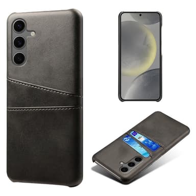 SKALO Samsung S24 FE PU-nahkainen Suojakuori Lompakolla - Musta