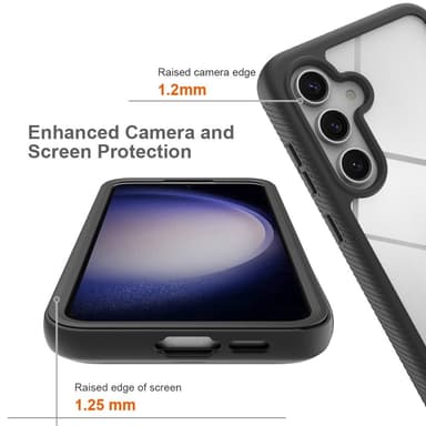 SKALO Samsung S24 FE Iskunkestävä Clear Hybridi Suojakuori - Punainen