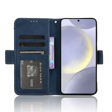 SKALO Samsung S24 FE 6-lokeroa Lompakkokotelo - Sininen