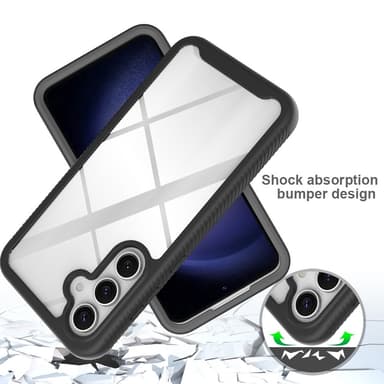 SKALO Samsung S24 FE Iskunkestävä Clear Hybridi Suojakuori - Punainen