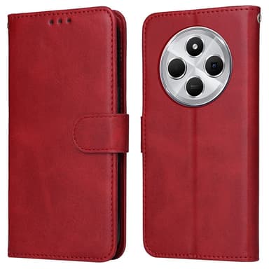 SKALO Xiaomi Redmi 14C PU-nahkainen Lompakkokotelo - Punainen