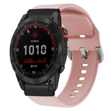 SKALO Garmin Fenix 7S/7S Pro 42mm Silikoniranneke Muotoiltu - Pinkki