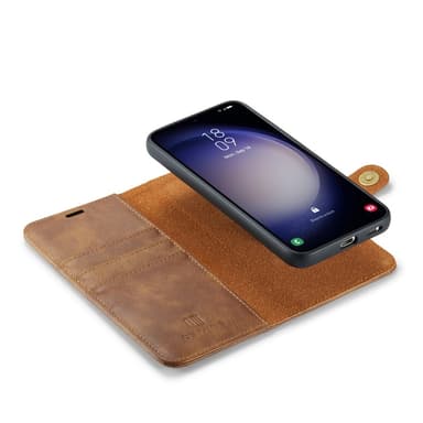 DG MING Samsung S24 FE 2-in-1 magneetti lompakkokotelo - Ruskea