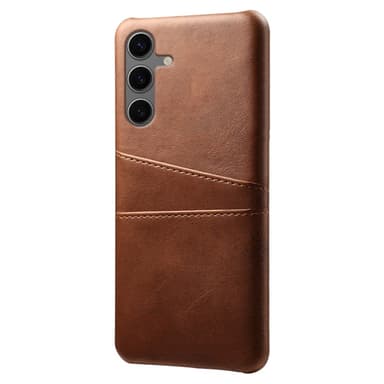SKALO Samsung S24 FE PU-nahkainen Suojakuori Lompakolla - Ruskea
