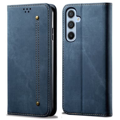 SKALO Samsung S24 FE Jeans Lompakkokotelo - Sininen