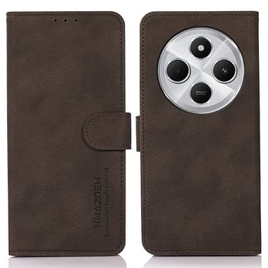 SKALO Xiaomi Redmi 14C KHAZNEH Lompakkokotelo PU-nahasta - Ruskea
