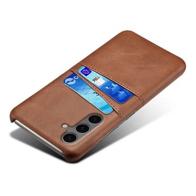 SKALO Samsung S24 FE PU-nahkainen Suojakuori Lompakolla - Ruskea