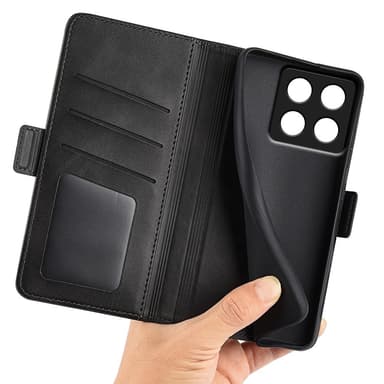 SKALO Xiaomi 14T Pro Premium Wallet Lompakkokotelo - Musta