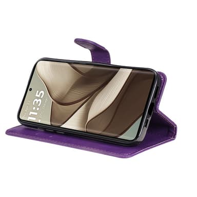 SKALO Motorola Edge 50 5G PU-nahkainen Lompakkokotelo - Violetti