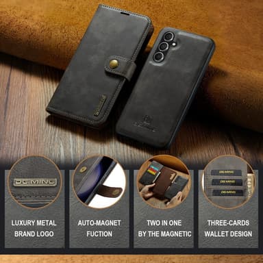 DG MING Samsung S24 FE 2-in-1 magneetti lompakkokotelo - Harmaa