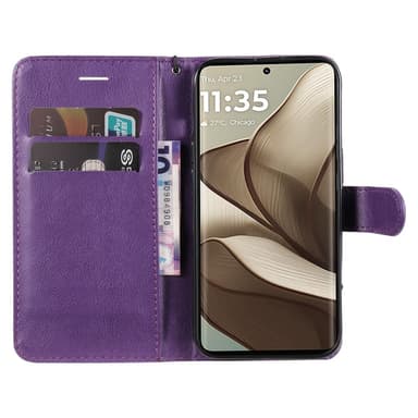 SKALO Motorola Edge 50 5G PU-nahkainen Lompakkokotelo - Violetti